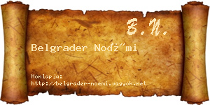 Belgrader Noémi névjegykártya